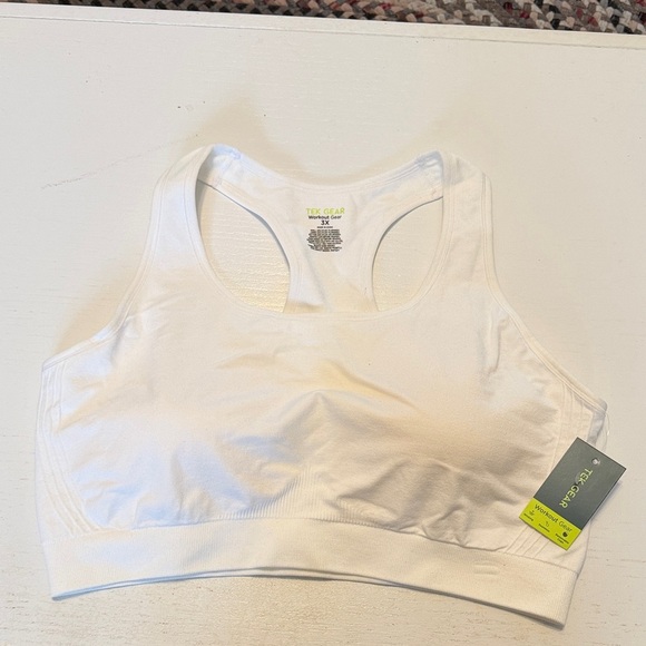 tek gear Other - Tek Gear Women's  NEW WITH TAGS White Wicking Sports Bra Size 3X